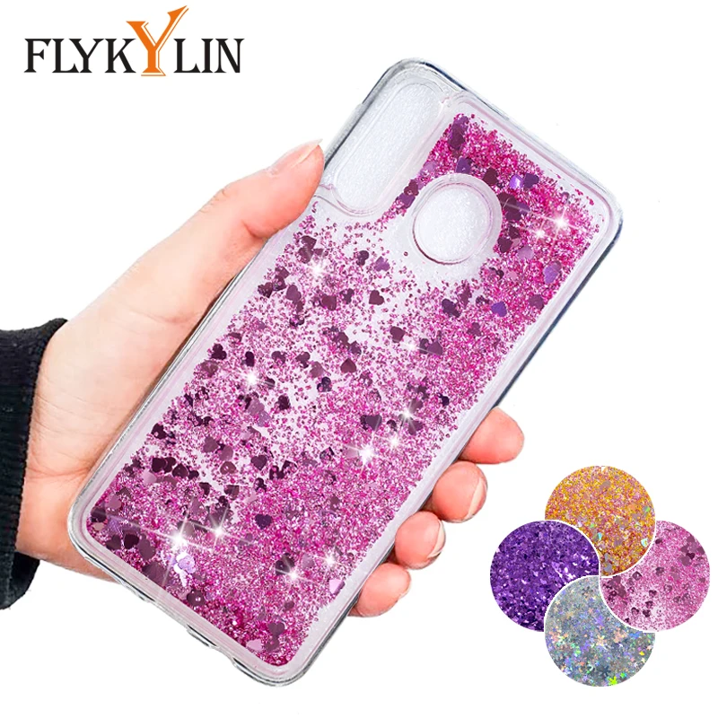 FLYKYLIN Блестящий с жидкостью чехол для Samsung Galaxy M30 M20 M10 A10 A20 A30 A40 A50 A70 A520 A9 A7 2018 Мягкий