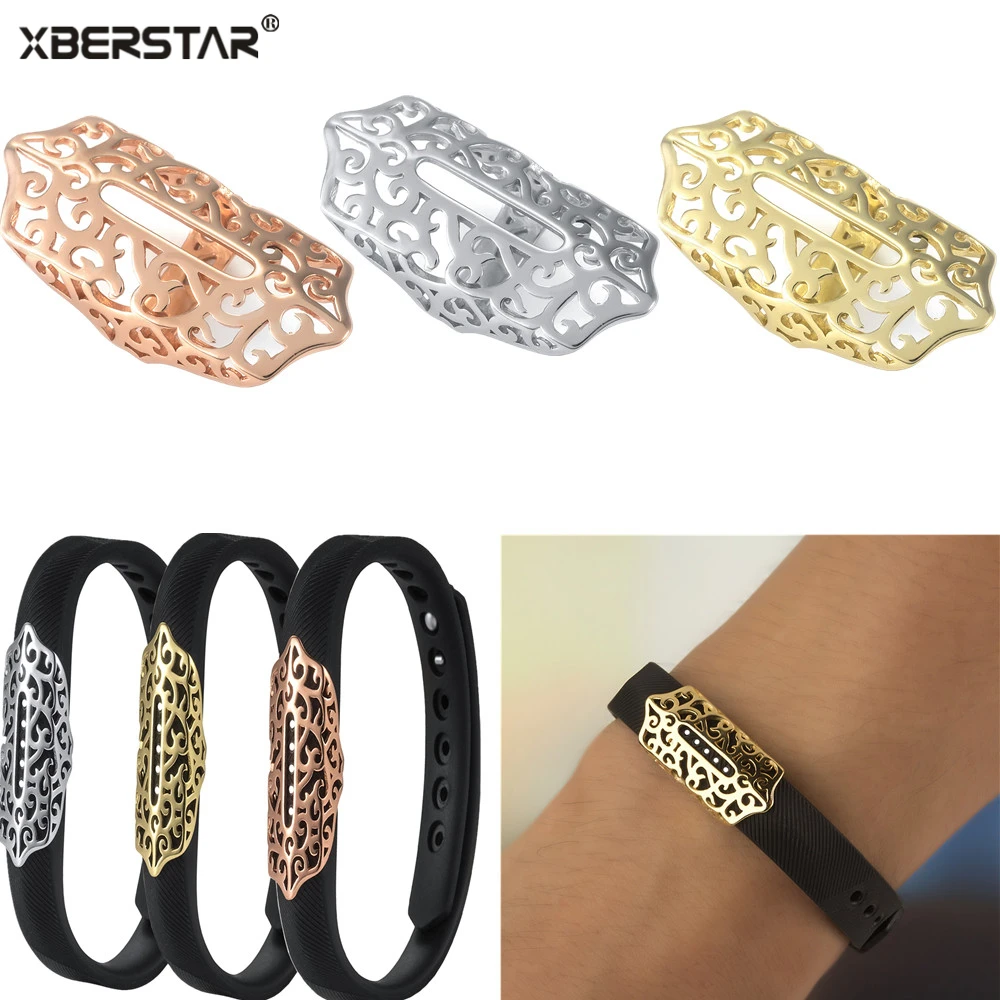Fashion Bling Stainless Steel Decoration Accessory Charm for Fitbit FLEX 2 font b Fitness b font