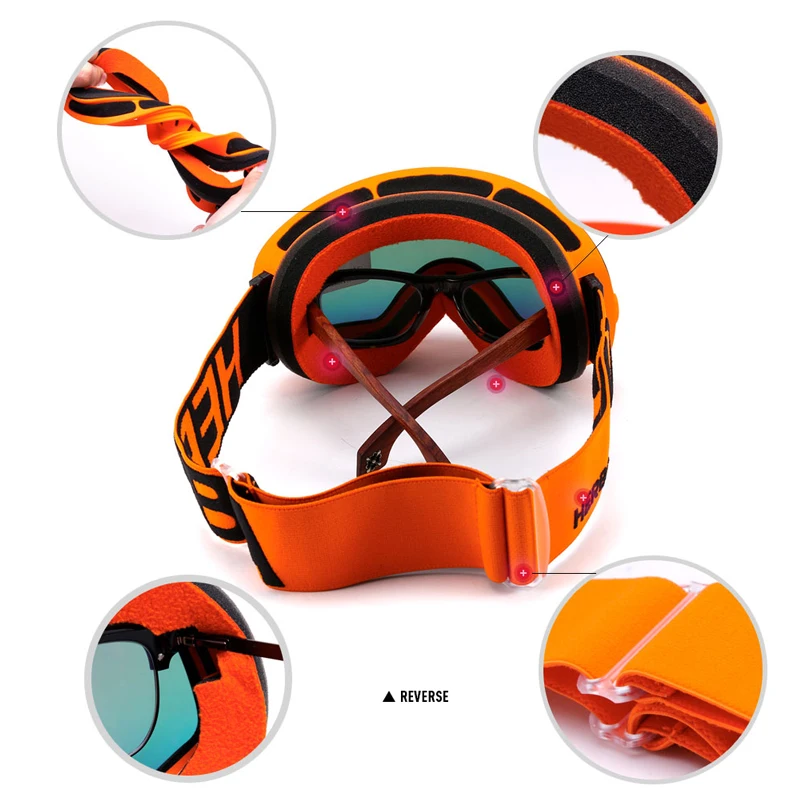 New HERBA brand ski goggles Double Lens UV400 Anti-fog Adult Snowboard Skiing Glasses Women Men Snow Eyewear