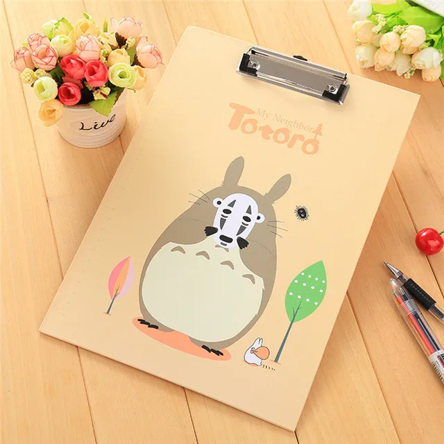 A4 Totoro Kawaii Clipboards Cute Anime Stationery Store Clip Folder Board Desk File Drawing