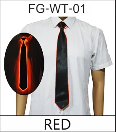 1 шт. Awesome EL проволочное крепление мигает косплэй светящийся галстук костюм анонимный галстук светящиеся DJ Бар танцы маски для карнавала вечеринки прохладный реквизит - Цвет: Red