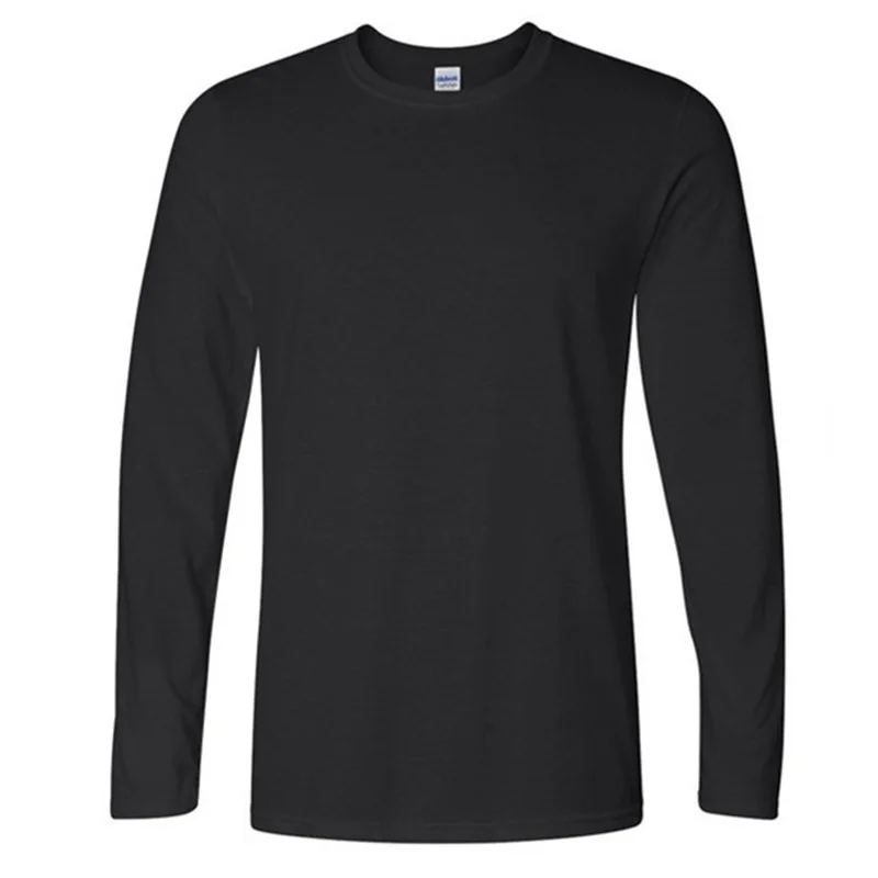 Camisetas manga larga Gildan hombres primavera otoño Casual cuello redondo Camiseta 2017 nueva moda Fitness Tops y Camisetas Homme Camisetas
