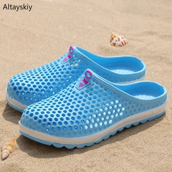 

Summer Slippers Women Mesh Casual Non-slip Beach Shoes Breathable Womens Soft Bottom All-match Flat with Slipper Simple Outside