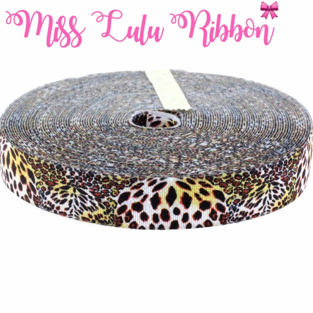 Printed Elastic Ribbon 5/8" 16mm Zebra Dot Printed Elastic Band 10
