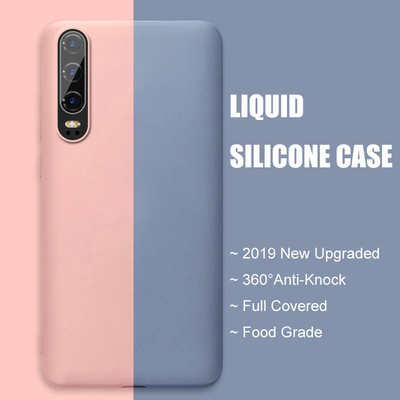 

Huawei P30 Pro Liquid Silicone Case Full Protector Cover For Huawei P30 Lite Anti-knock Phone Case Business Soft Cover