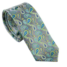 Lammulin галстуки мужские Тонкий Галстук серый Пейсли синий/зеленый/желтый жаккард шейный платок, тонкий галстук модный галстук свадебный галстук 7 см