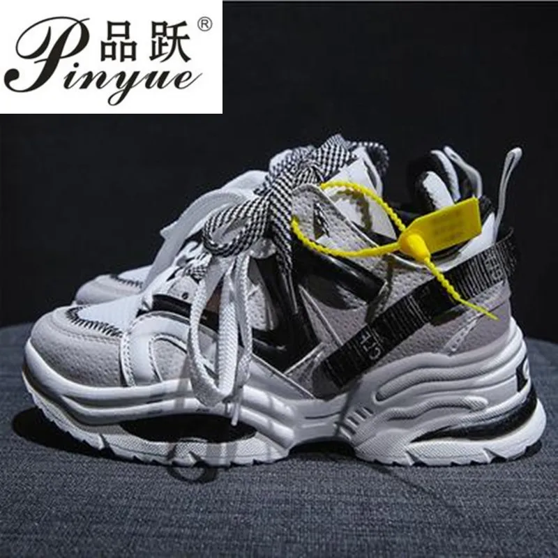 

2019 Sneakers Women Spell Color Platform trainer Shoes Breathable Walking Riband Shoe Laces Casual Loves Shoes Black Shoes