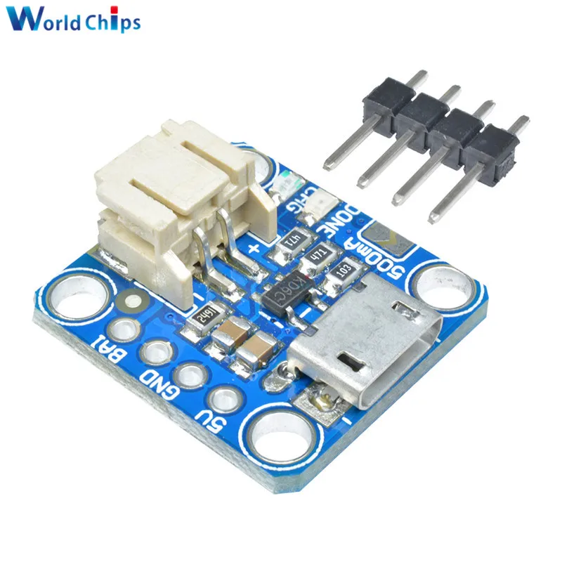 Chargeur Micro-Lipo 3.7V 4.2V 100mA USB Micro-B Module Batterie Lithium
