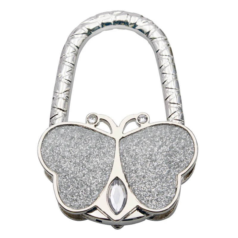 

30PCS / LOT Fashion Colorful Metal table hook butterfly Creative folding bag buckle hooks Non slip desk bag hook