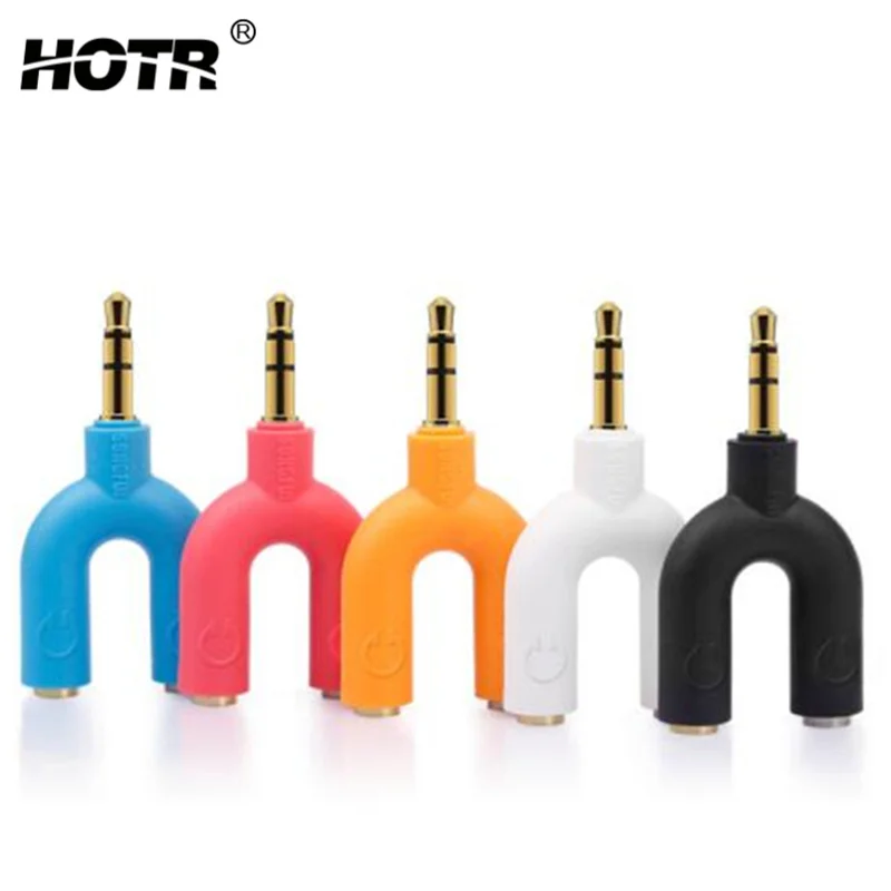 

U3 Earphone Share Adapter 3.5mm Audio Aux Plug Headphone Sharing Distributor Splitter for MP3 MP4 Computer Macbook Five Color