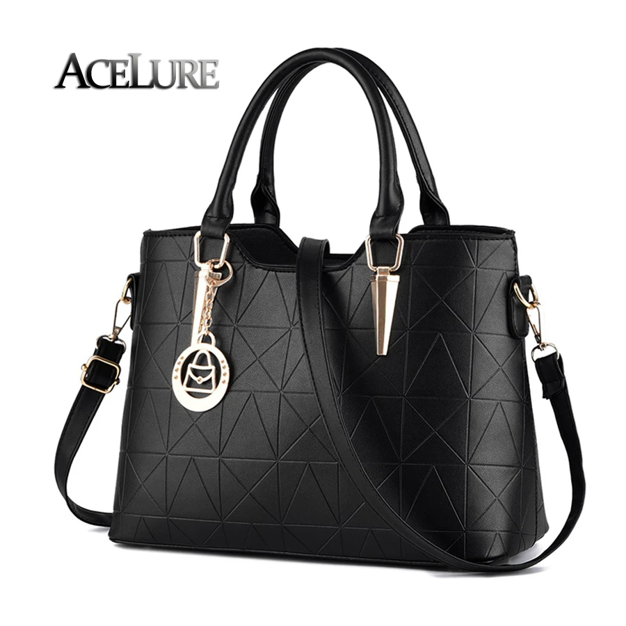 New 2017 PU leather female bag elegant luxury women shoulder bags sweet lady fashion handbags metal sheets decoration handbags