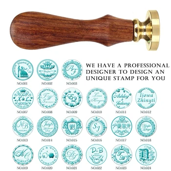 

DIY Ancient Seal Retro Stamp,Custom Name Wedding Wax Stamp Initial stamp wood handle,Personalized Stamp Wax Seal custom design