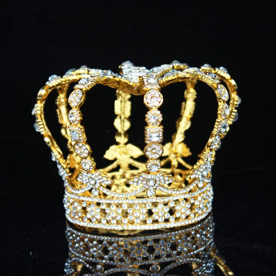 Золотая королева король диадема и короны свадебные украшения для волос аксессуары для женщин головной убор театрализованный диадема на выпускной вечер украшения для волос - Окраска металла: Tiara Crown 02