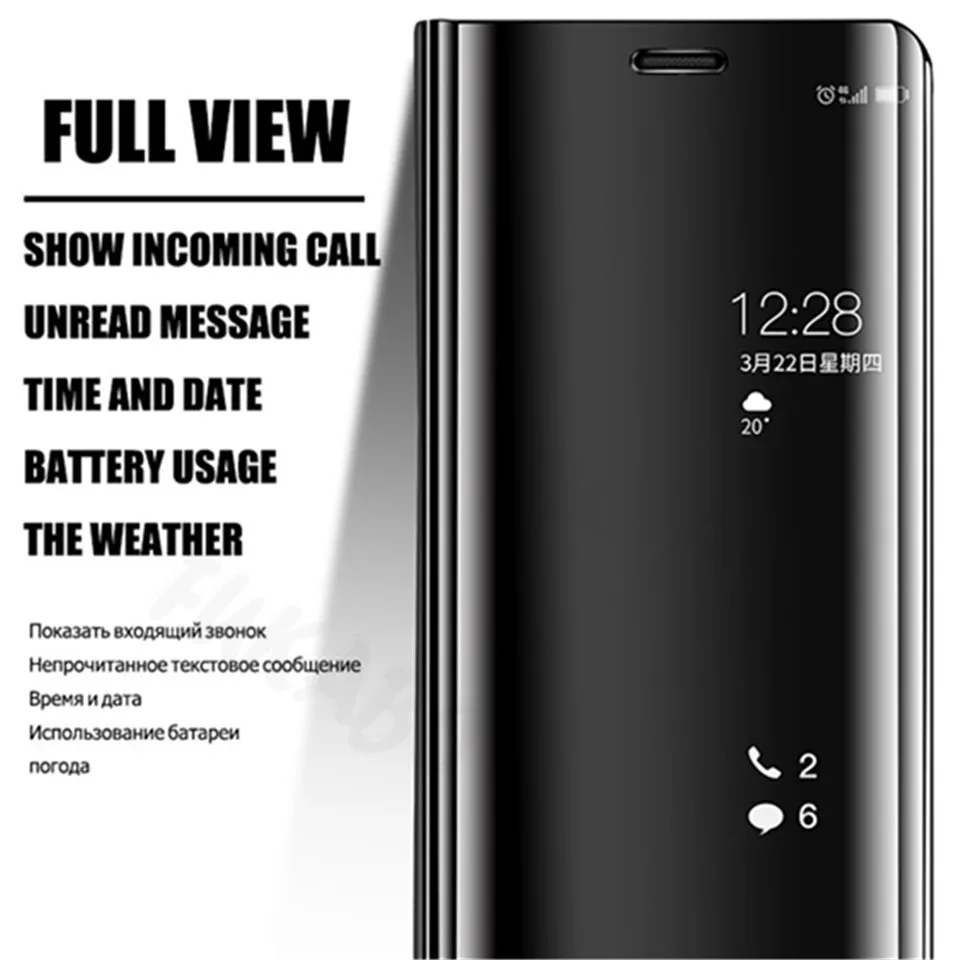 

Flip Standing Case For Xiaomi mi 9 A2 8 Lite A1 6X 5X Mirror Leather Case For Redmi 7 Redmi Note 7 6 Pro 5 Plus 6A Cover