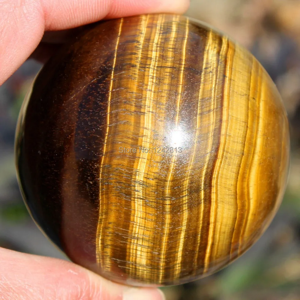 55 60mm Natural Tiger Eye Crystal Sphere Ball Healing Chinain Stones