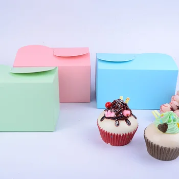 

50pcs Cake square packing box package cup cake paper box Muffin Cake cookies packing box