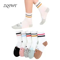 Zqtwt 5 пара/лот новые милые носки для кошек Для женщин брендовые хлопковые носки девушка Harajuku дышащий носок теплый Забавный носки 3WZ086