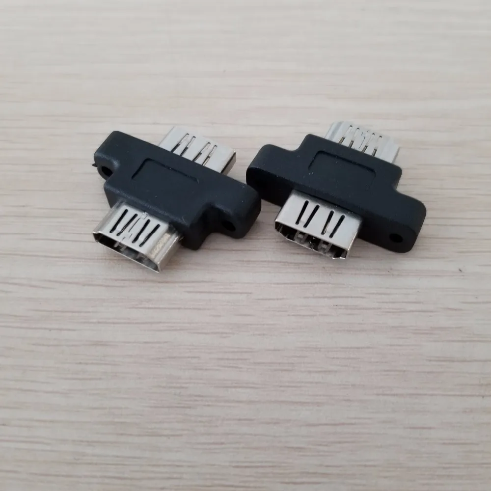 2pc/lot Mount HDMI Type A Female to Female HDMI Extender Adapter Screw Lock Panel Connector Jack