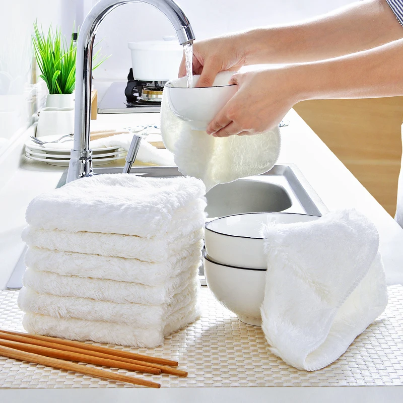 bamboo fiber cleaning cloth Wash pot rag not oil kitchen dishwashing