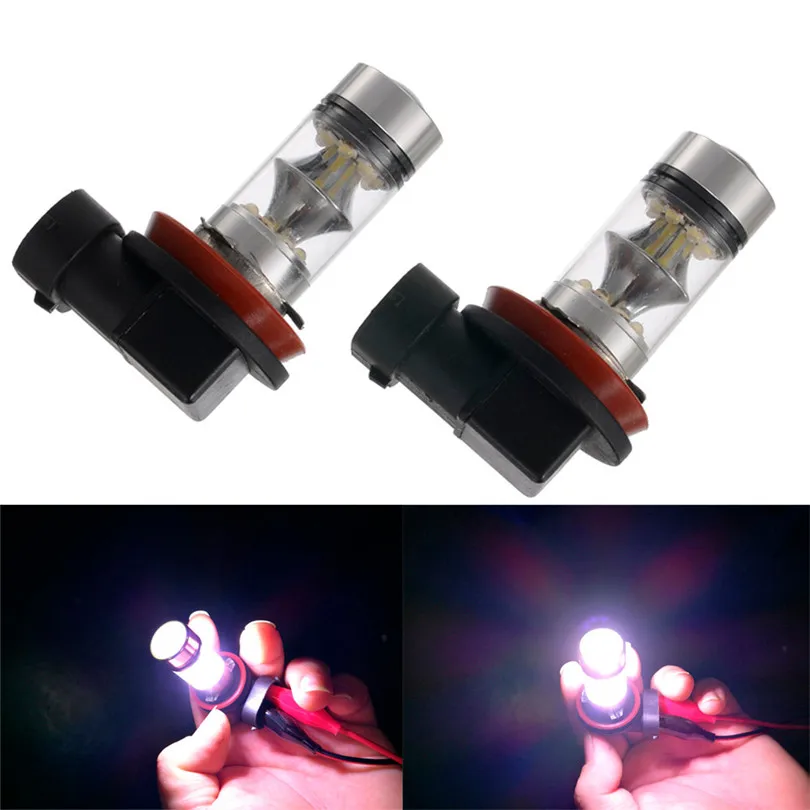 

Tiptop 2PC 100W H8 H11 LED High Power Front Fog Lamps Bulbs White Light Car Styling Retail&Wholesale A2000