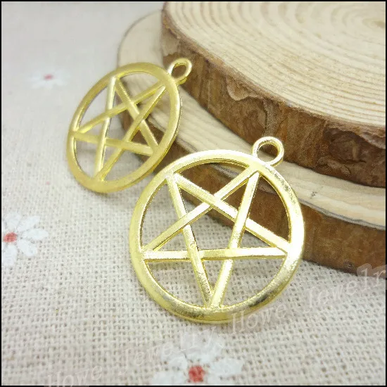

Wholesale 50PCS Gold-color Five-pointed star Charms Pendant Fit Bracelets Necklace DIY Metal Jewelry Making