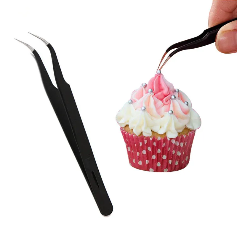 Delidge-1-pc-Cake-Decoration-Tweezer-Stainless-Steel-Anti-Static-Tweezers-Precision-Hard-Clip-Sugar-Beads