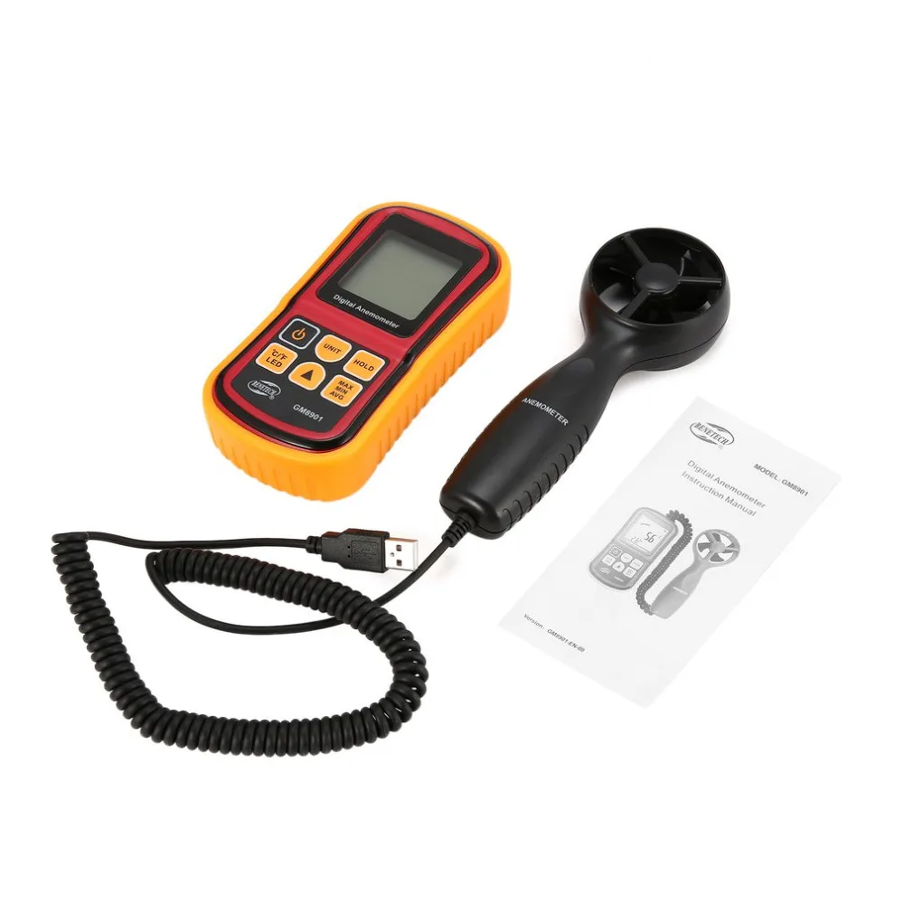 

BENETECH GM8901 Wireless Digital Anemometer Wind Speed Meter for Industrial Anemometer 0~45m/s High Accuracy LCD Display