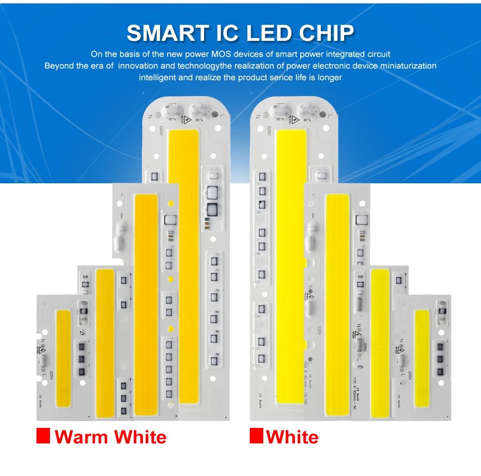 Светодиодный COB чип лампа 30 Вт 50 Вт 100 Вт 150 Вт AC220V IP65 Smart IC подходит для DIY светодиодный прожектор белый теплый белый светодиодный объектив для светодиодный COB ламп