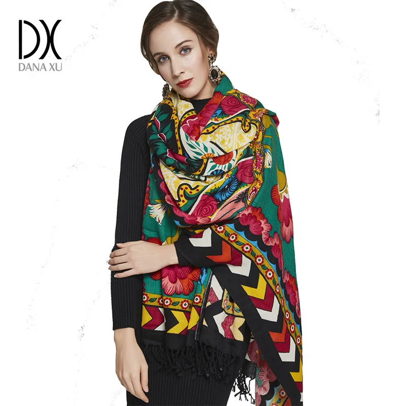 

2019 Luxury Brand Large Pashmina Fashion Scarves and Shawls Warm Scarf Women Muslim Hijab Cashmere Poncho Cape Wool Shawl Wrap