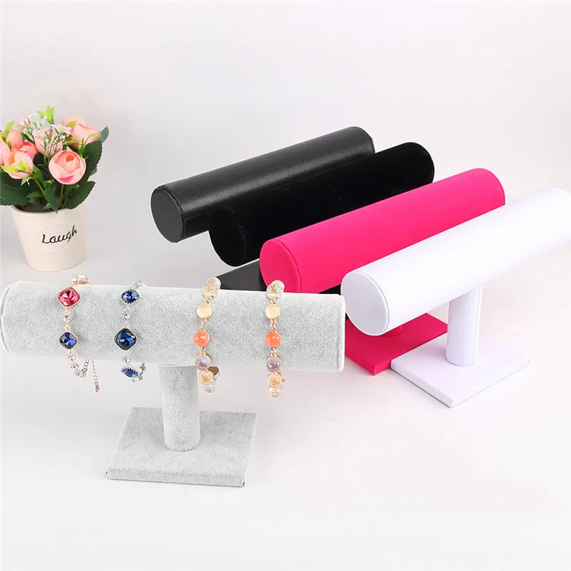 Top Quality Black Velvet Jewelry Display Stand Holder Jewelry Organizer Jewelry Bracelet Chain Watch T-Bar Rack porte bijoux Top Quality Black Velvet Jewelry Display Stand Holder Jewelry Organizer Jewelry Bracelet Chain Watch T-Bar Rack porte bijoux