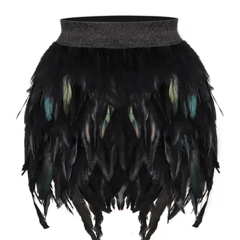 

Harajuku Feather Skirt Shawl Shoulder Epaulettes Waistcoat Lingerie Body Harness Bra Women Soft Strappy Top Dance Festival Rave
