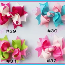 Новые 500 шт 3,5 дюймов двухцветные бутиковые бантики для волос аксессуары для волос для девочек