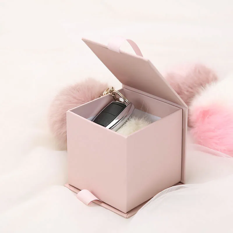 2pcs 9X9X9CM Mini gift box immortality flower key chain small | Дом и сад