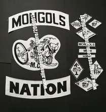 Patchs de mongolie pour motard, étiquette en fer, pour veste de motard, vêtements, badges de cavalier, avec des applications MFFM, 13 pièces/ensemble