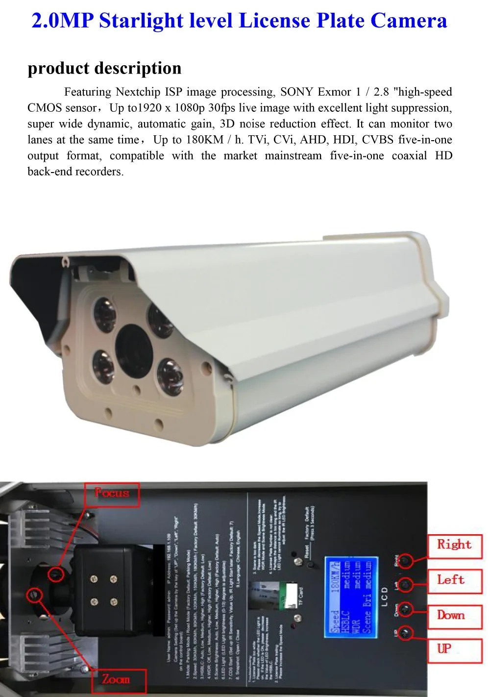 Coaxial hd LPR Camera 4 Led 12''-1