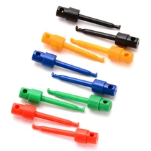 10PCS Multicolor Multimeter Test Clip Lead Wire Kit Testing Hook Clamp Grabber Test Probe SMT/SMD For Multimeter Tool electrical probe testing lead wire hooks yellow 20 pack