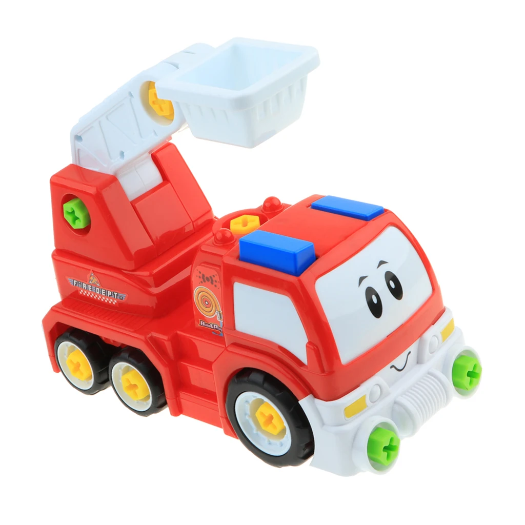 Take Apart Constructions Vehicles Toys - Assemble RC remote control Engineering Truck w/ Electric Drill Tool Kit Screwing Block
