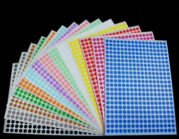 

Mix color 12 Sheets/Pack 6mm 8mm 10mm 13mm 16mm19mm 25mm Colorful Round Sticker Dot Blank Self-adhesive Circle Paper Tag