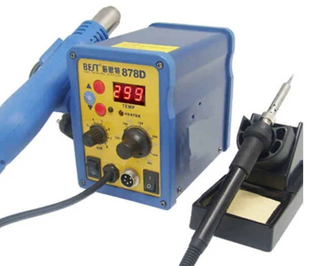 

BEST 878D Lead free Hot Air Gun with Helical Wind +Rework Station Electric Soldering Irons