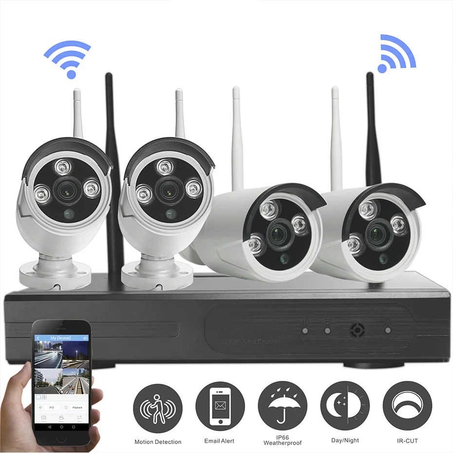 4CH Array HD Home WiFi Wireless Security Camera System DVR Kit 960P CCTV WIFI Outdoor Full HD NVR Surveillance wifi camera Kit 4CH Array HD Home WiFi Wireless Security Camera System DVR Kit 960P CCTV WIFI Outdoor Full HD NVR Surveillance wifi camera Kit