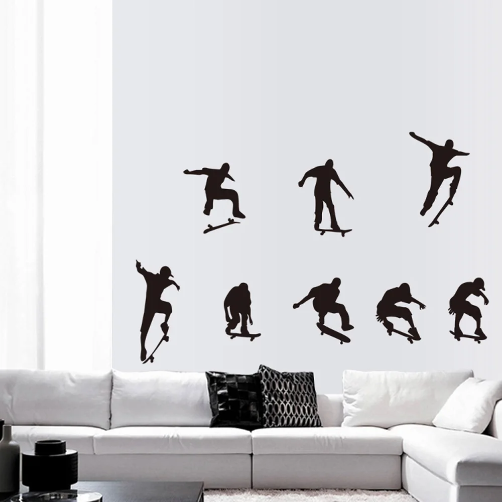 diy black skateboard sports cool life simple wall sticke stickers diy black skateboard sports cool life simple wall sticke stickers