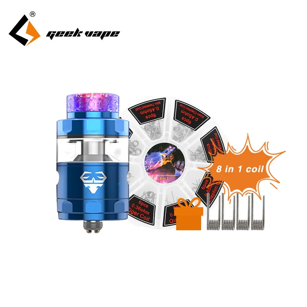 

Free Gift GeekVape Blitzen RTA Atomizer 5ml Capacity E-cig Tank Side Airflow Vape Atomizer Support Single/Dual Coil Vs Zeus X