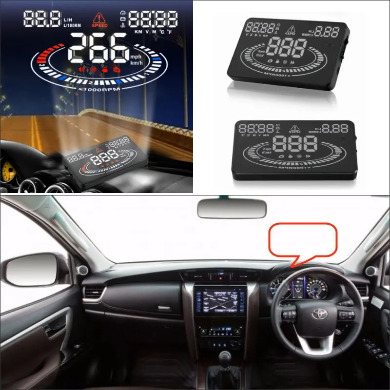 

ForToyota Fortuner / Hilux / Tacoma 2015 2016 - Saft Driving Screen Car HUD Head Up Display Projector Refkecting Windshield