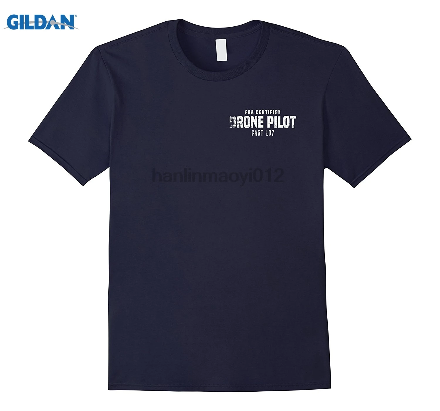 Drone UAV UAS FAA Quadcopter Pilot Part 107 T-Shirt Men's printed casual t-shirt cool