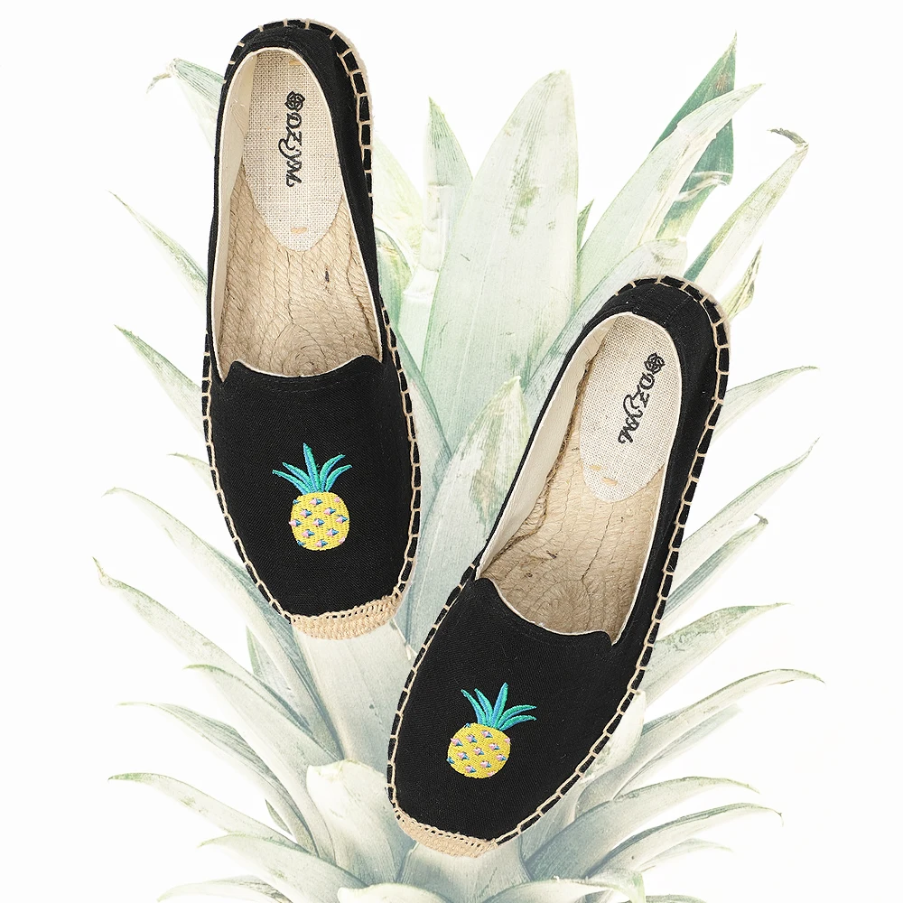 

Women spring espadrilles,flat espadrilles loafer in black color