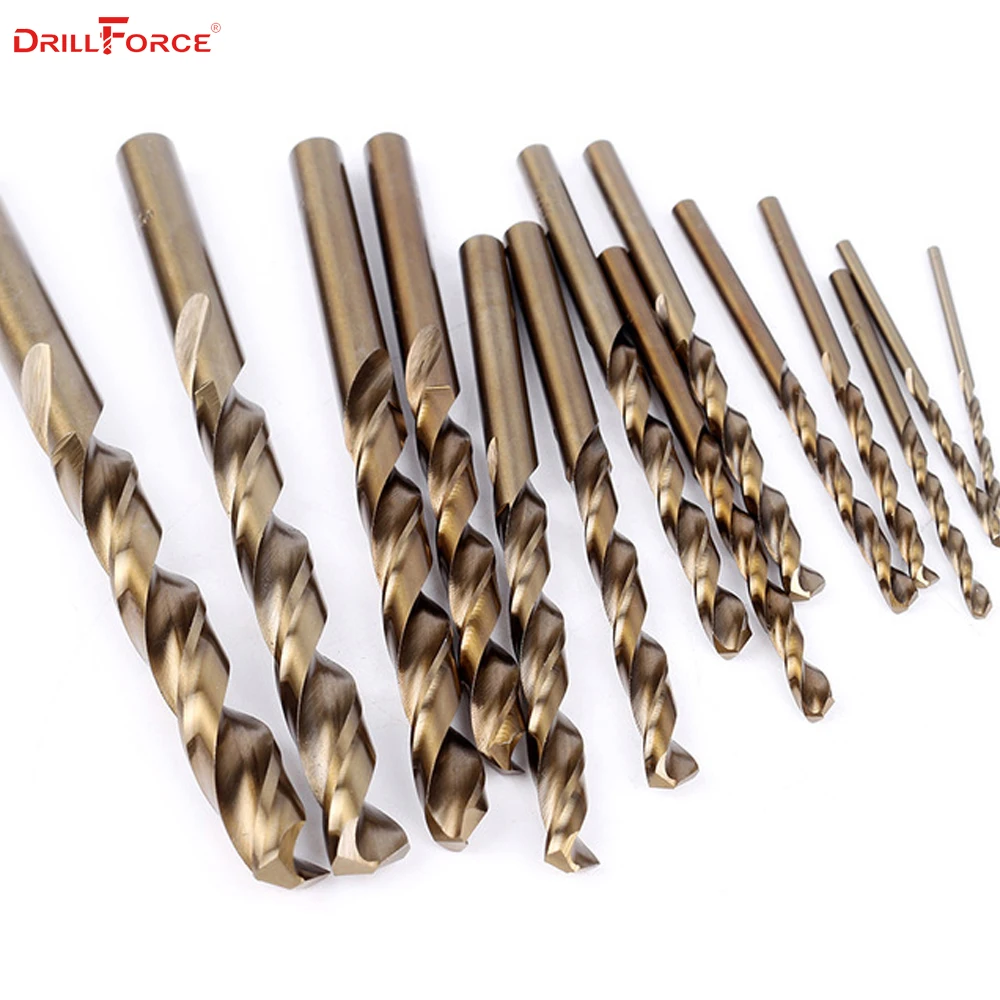 High Quatity HSS-Co M35 Cobalt Straight Shank Twist Drill Bit Tools Accessories for Metal Stainless Steel Drilling professional Color : 19pcs with box