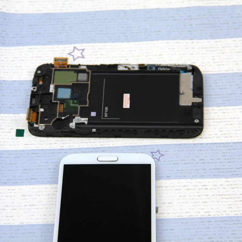 Для samsung N7100 note 2 ЖК экран дигитайзер Note2 сенсорный + рамка кнопка Home|Экраны для
