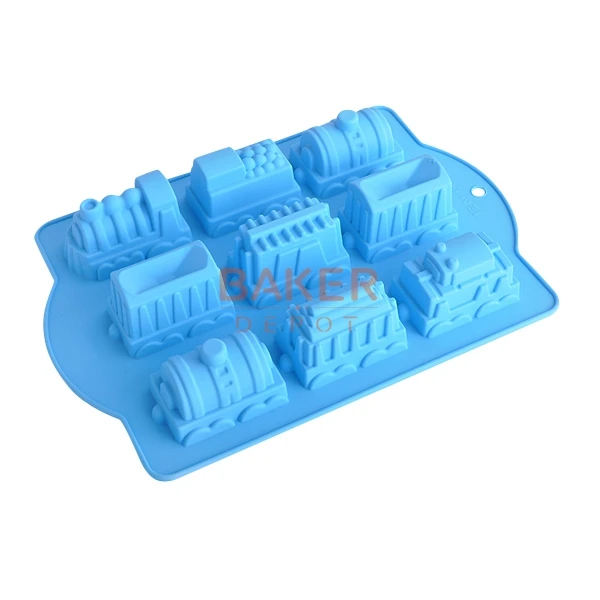 

BAKER DEPOT trains bakeware silicone mold cake baking mold Toot Model bread biscuit pastry mould soap candle pudding jello tool