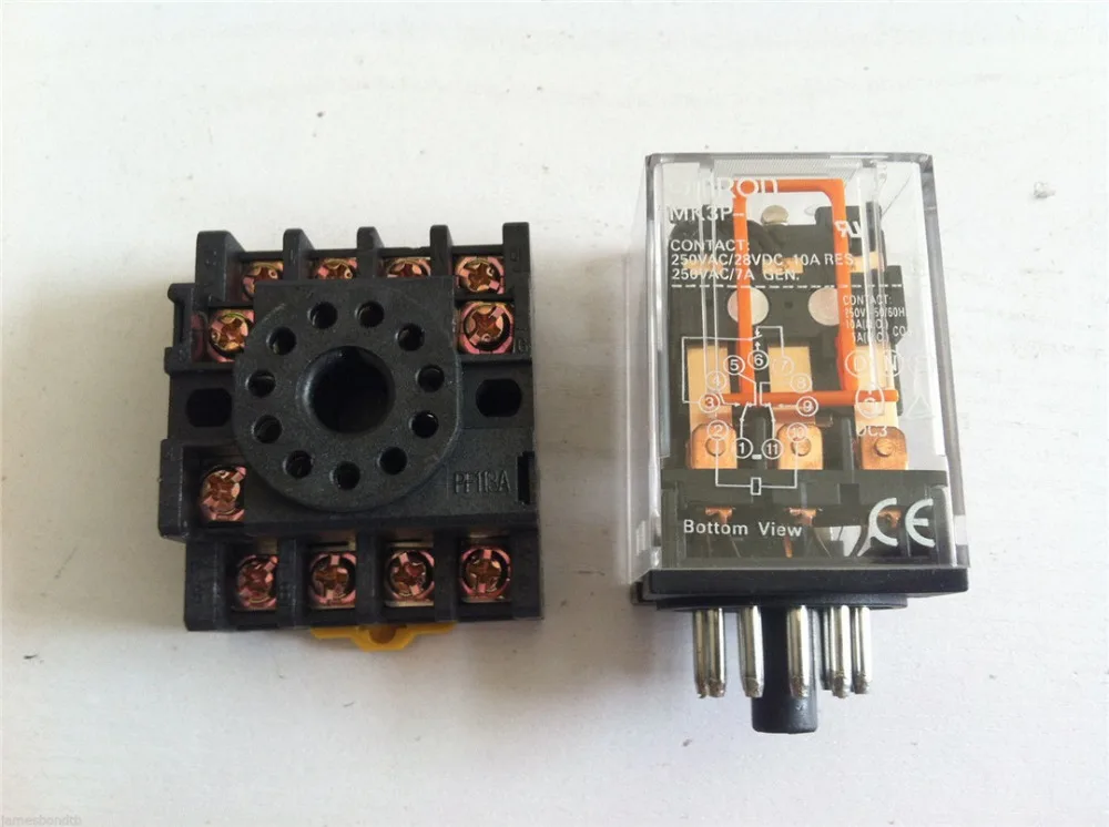 

1Set MK3P-I AC 110V Relay 11-Pin 10A 250VAC With PF113A Socket Base