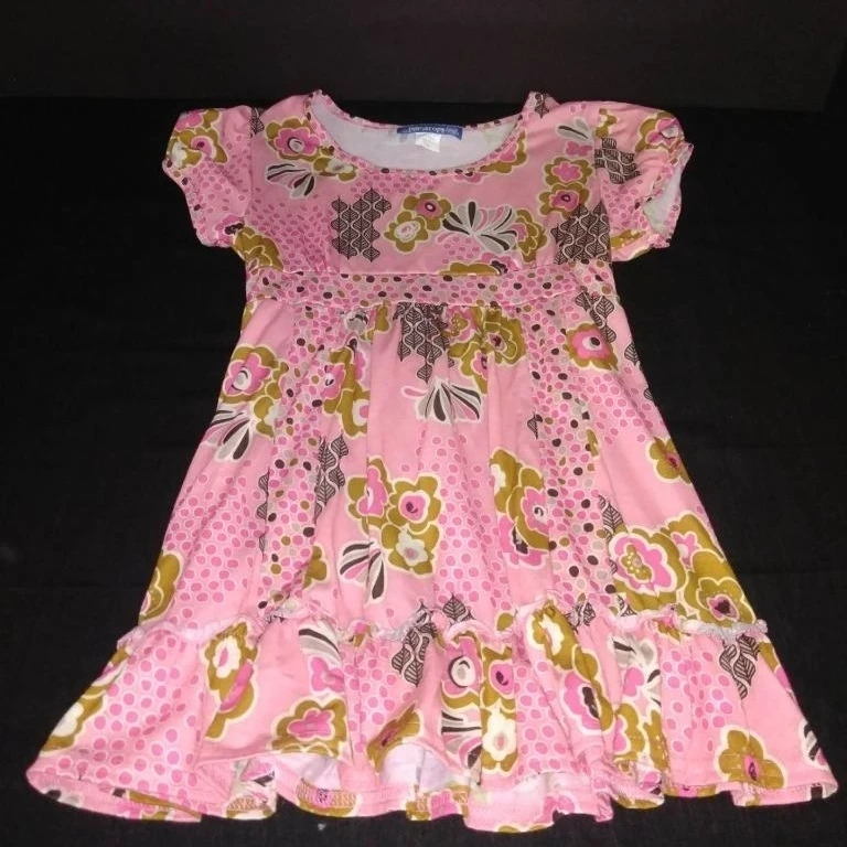 Justice short sleeve shirt girls size 7 pink glitter floral lace top